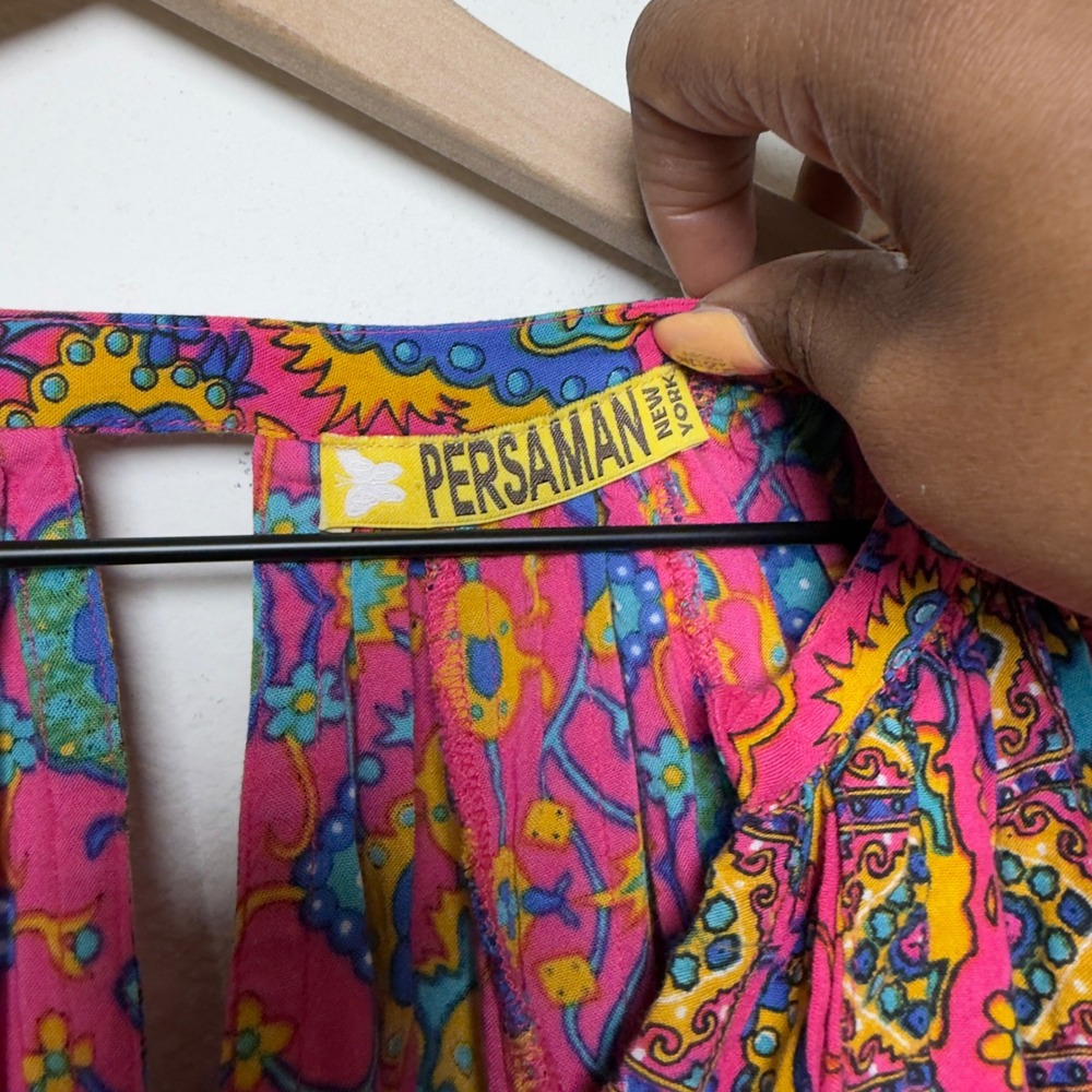 Persaman Women Top Large Pink Psychedelic Medallion Bohemian‎ Cottagecore - Picture 3 of 9